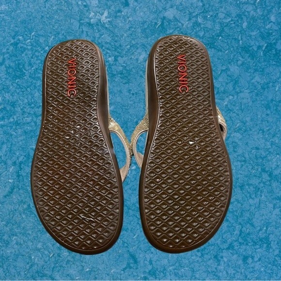 VIONIC Gold Sequined Flip Fops‎ size 9 - Picture 6 of 6